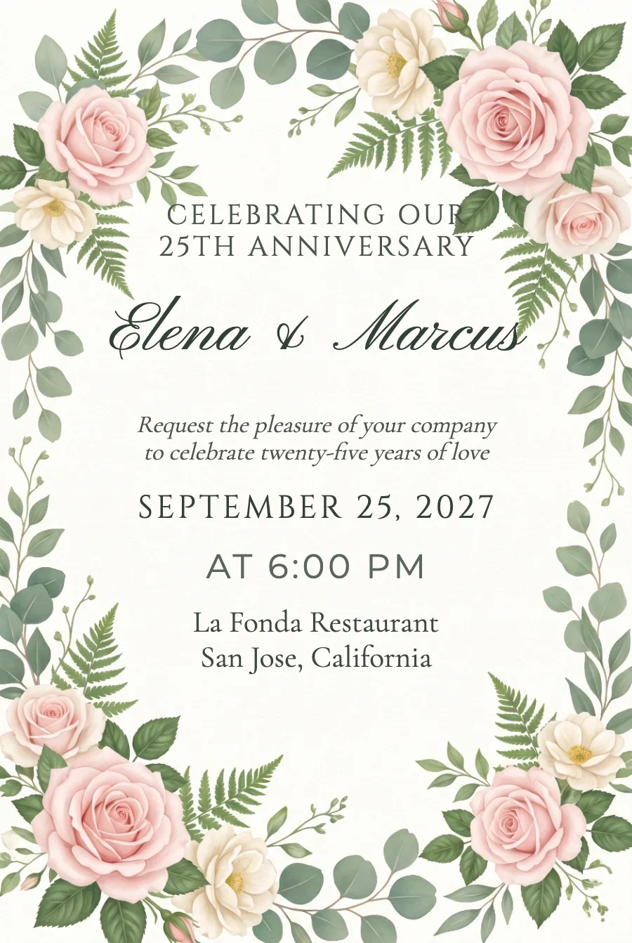 Romantic Garden Anniversary on Paper — Fine paper