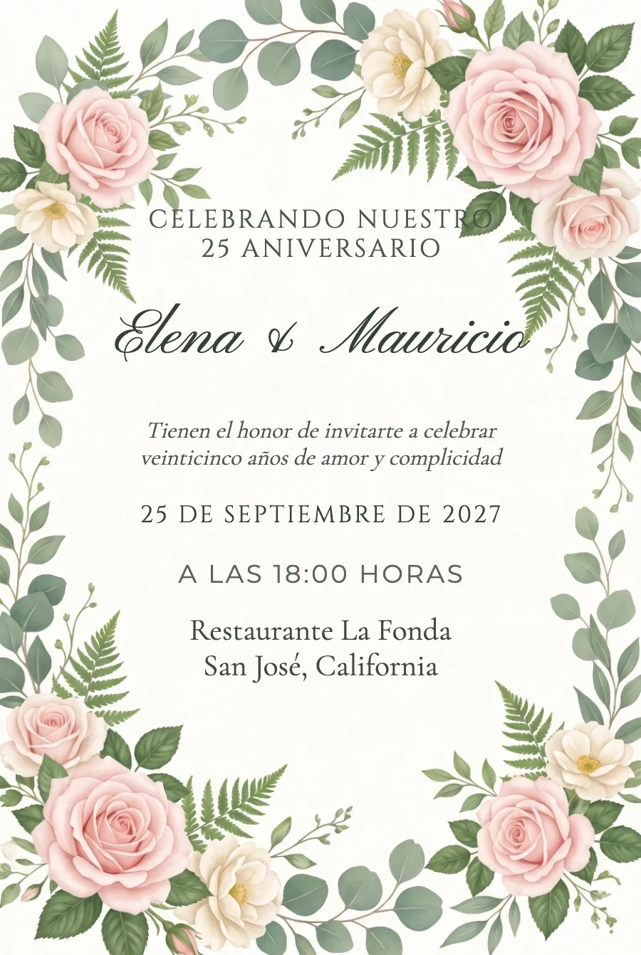 Aniversario Jardín Romántico en Papel — Papel fino