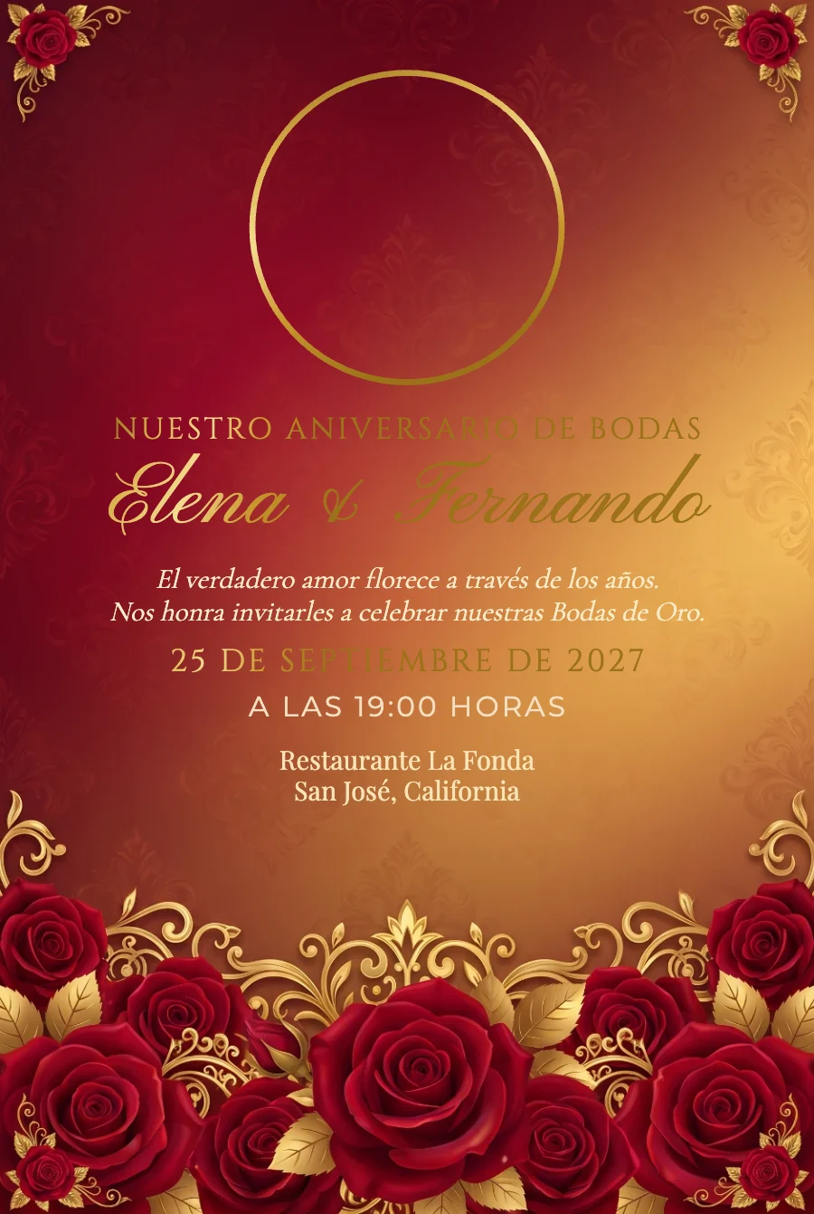 Aniversario Rojo Pasión con Foto en Papel Fotográfico — Papel fotográfico