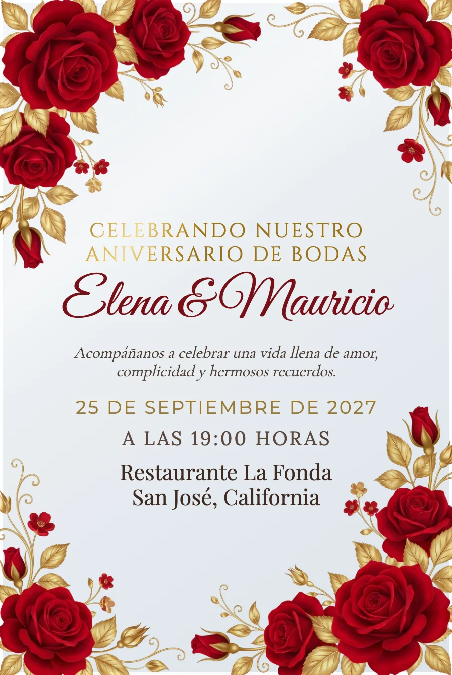 Aniversario Rosas Rojas en Acrílico — Acrílico transparente