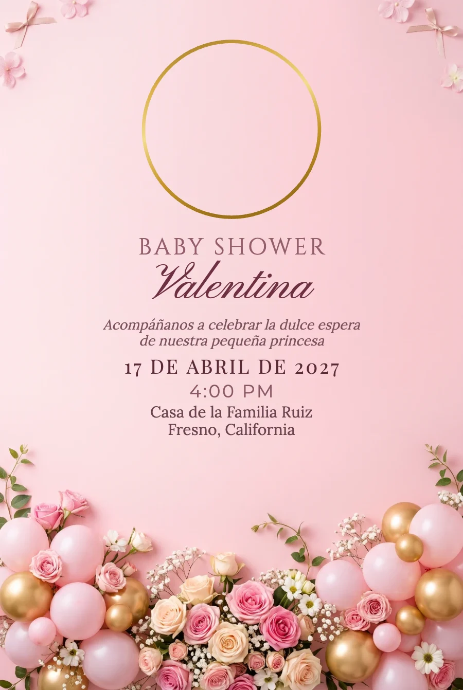 Baby Shower Rosa con Foto en Papel Fotográfico — Papel fotográfico