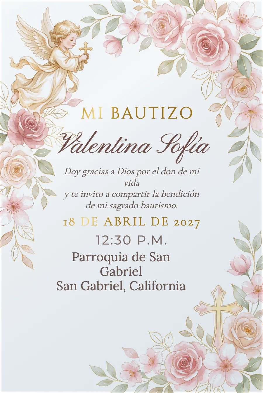 Bautizo Angelito Rosa en Acrílico — Acrílico transparente