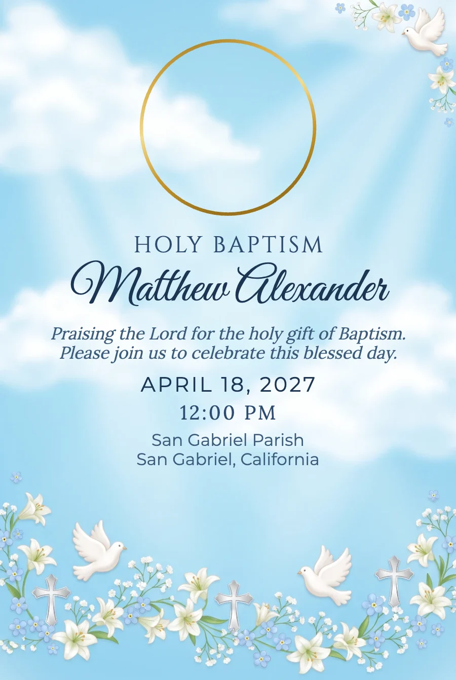 Sky Blue Photo Baptism on Photo Paper — Photo paper