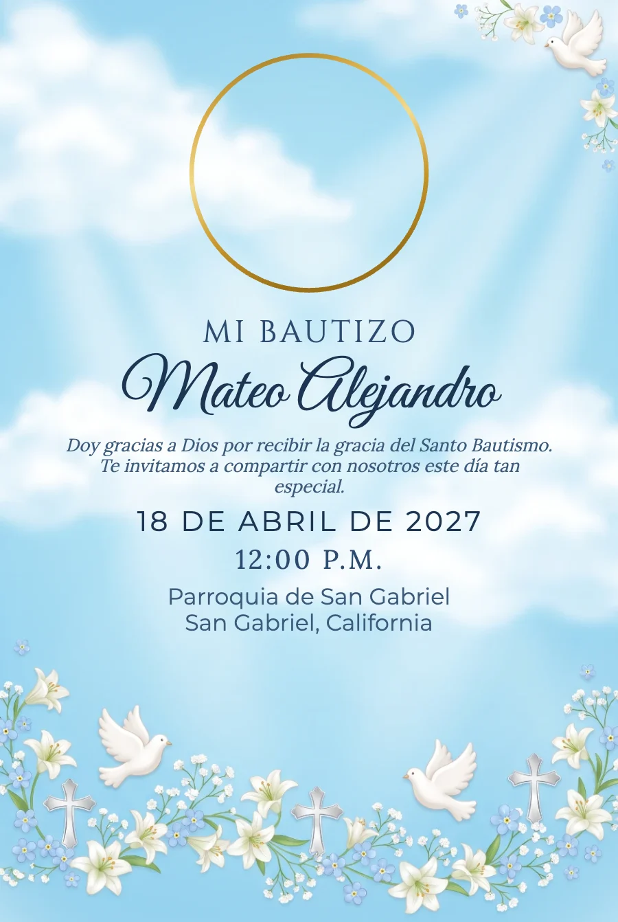 Bautizo Celeste con Foto en Papel Fotográfico — Papel fotográfico