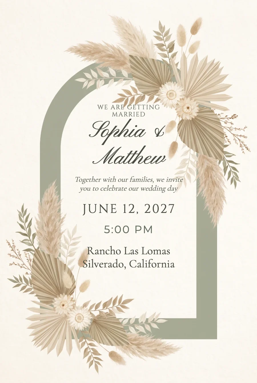 Sage Arch Wedding on Paper — Fine paper