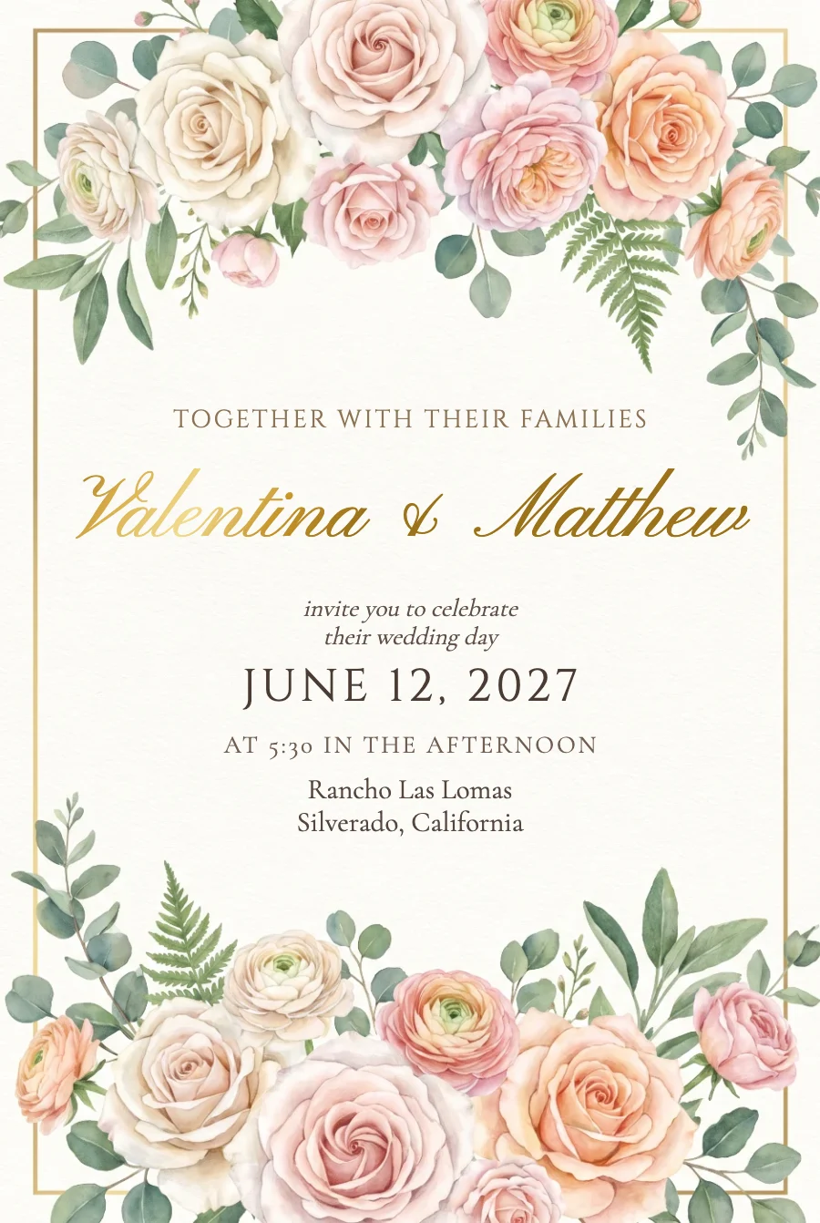 Watercolor Garden Wedding on Paper — Fine paper
