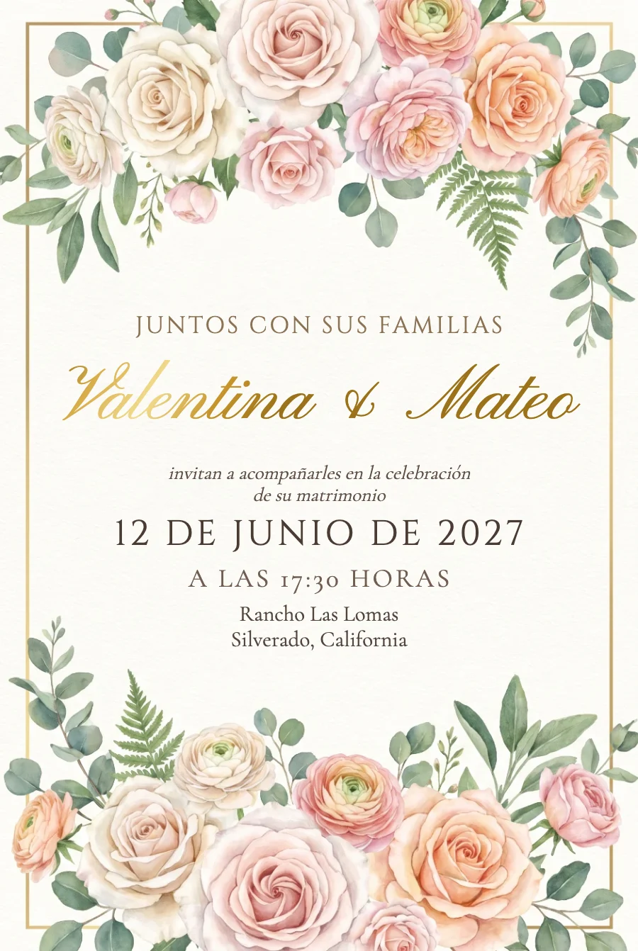 Boda Jardín Acuarela en Papel — Papel fino