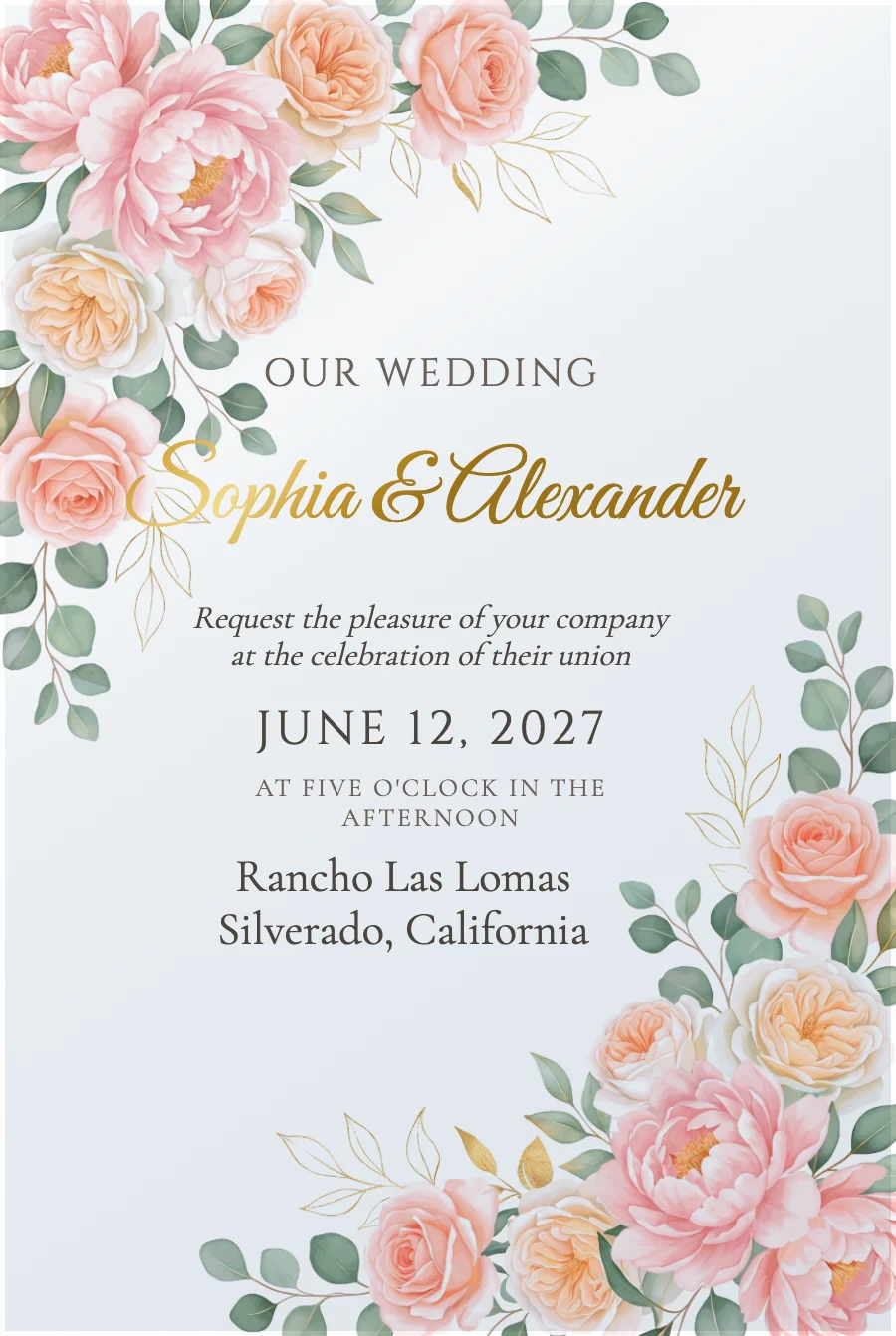 Blush Peony Wedding on Acrylic — Clear acrylic