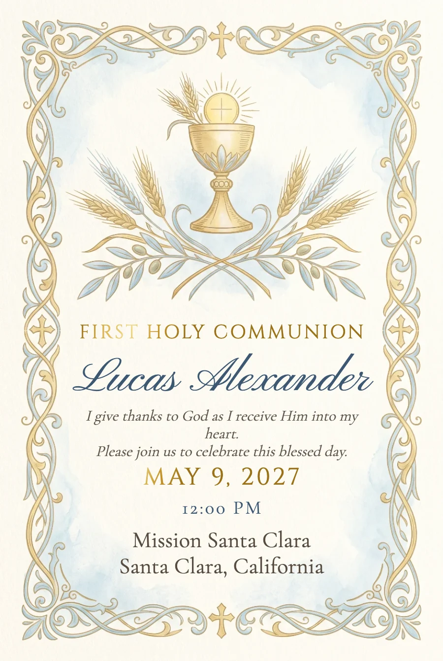 Classic Light Blue Communion on Paper — Fine paper