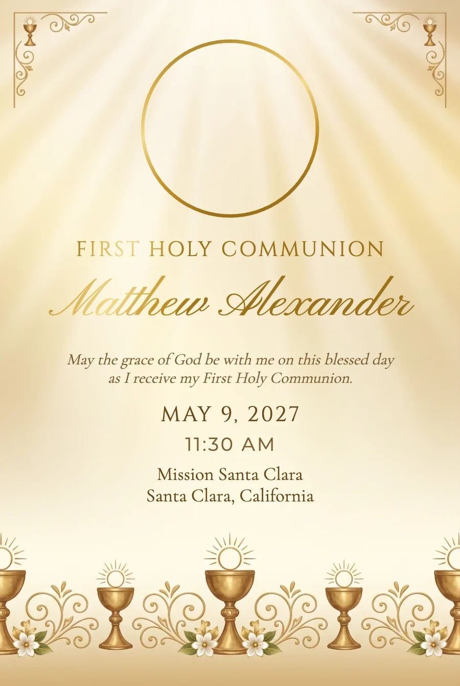 Golden Photo Communion on Photo Paper — Photo paper