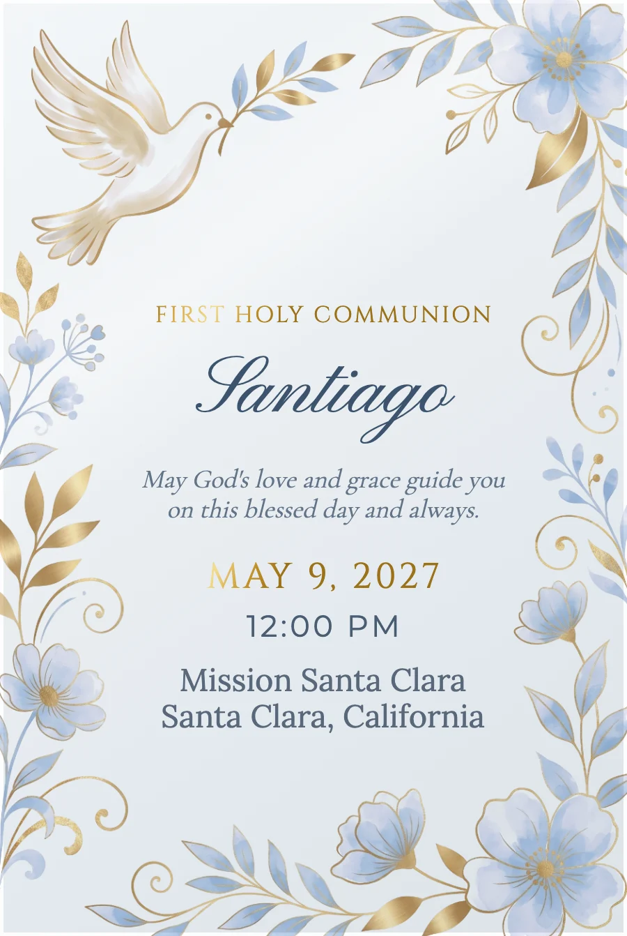 Dove & Flowers Communion on Acrylic — Clear acrylic