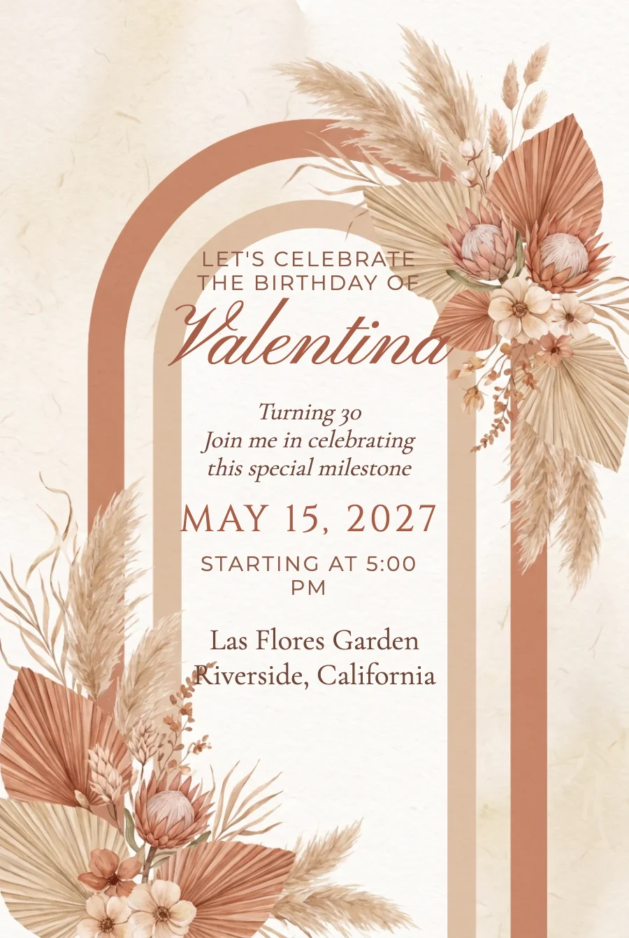 Terracotta Boho Birthday on Paper — Fine paper