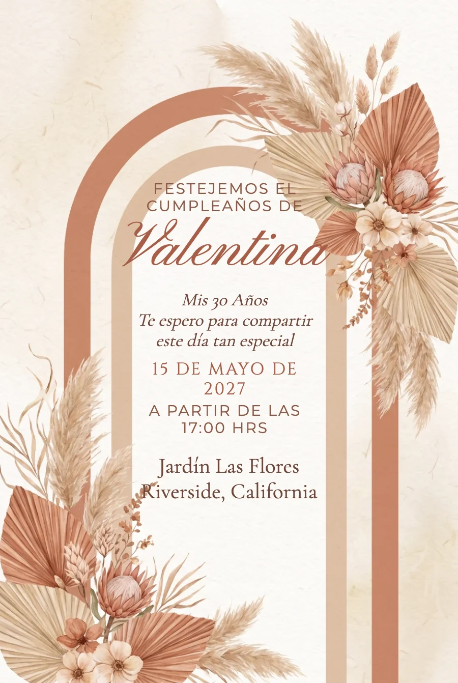 Cumpleaños Boho Terracota en Papel — Papel fino
