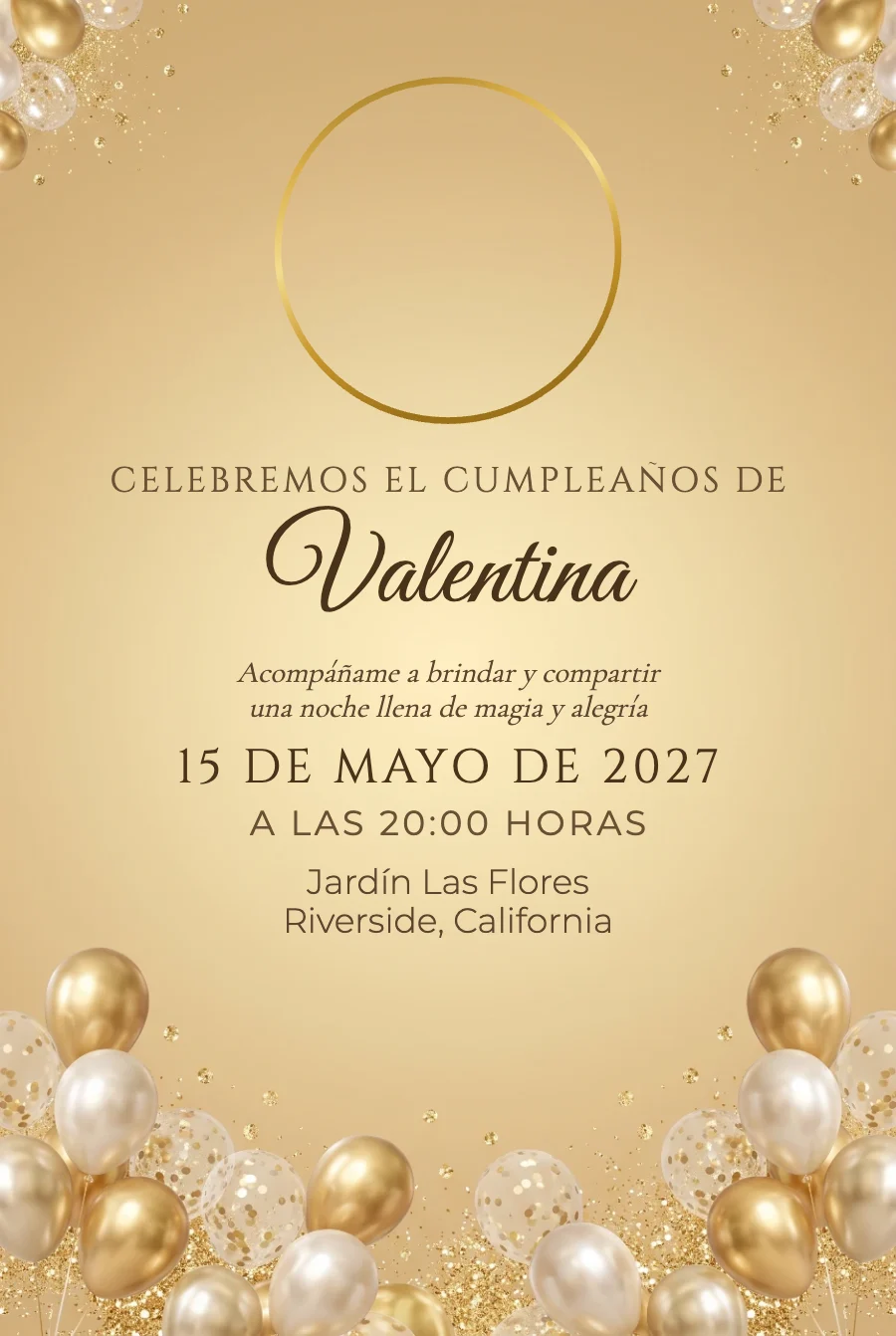 Cumpleaños Dorado con Foto en Papel Fotográfico — Papel fotográfico