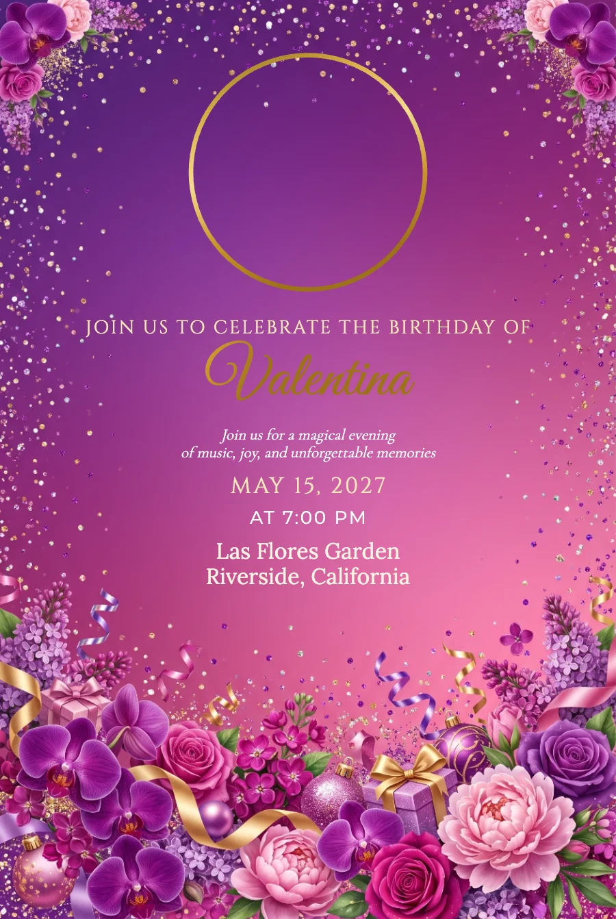 Neon Glow Photo Birthday on Photo Paper — Photo paper