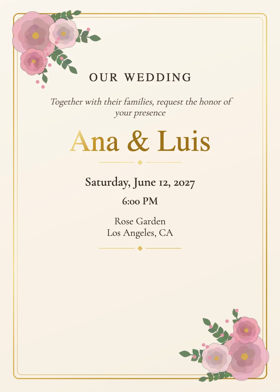 Classic Gold Wedding — Clear acrylic, Fine paper