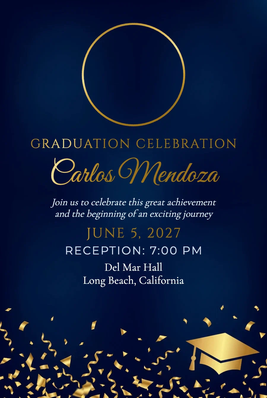Navy & Gold Photo Graduation on Photo Paper — Photo paper