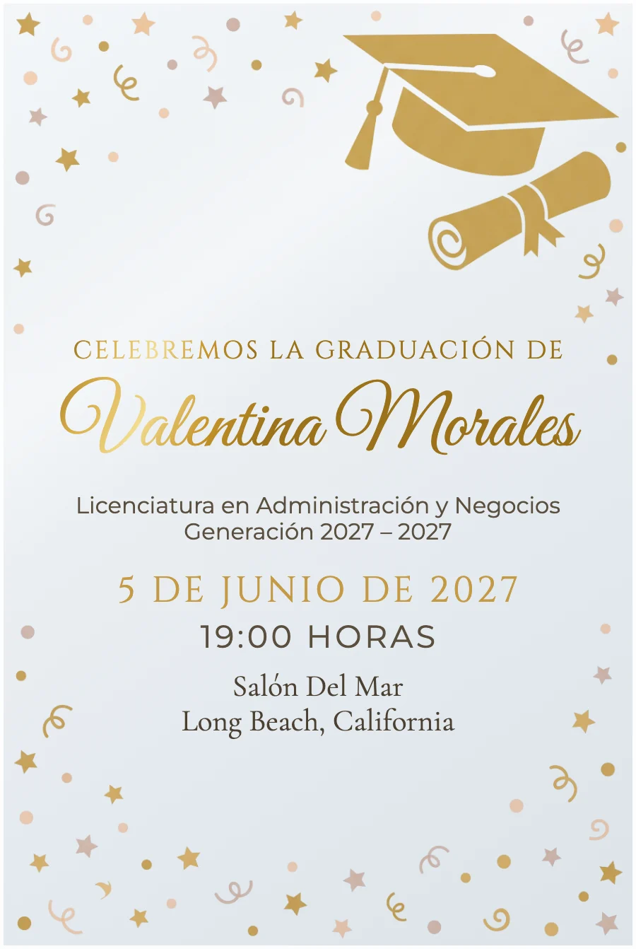 Graduación Birrete Dorado en Acrílico — Acrílico transparente