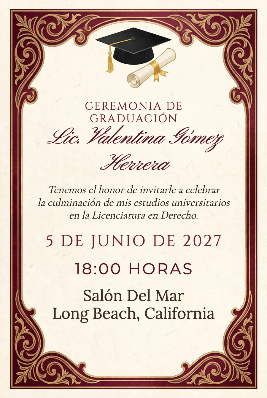 Graduación Clásica Vino en Papel — Papel fino