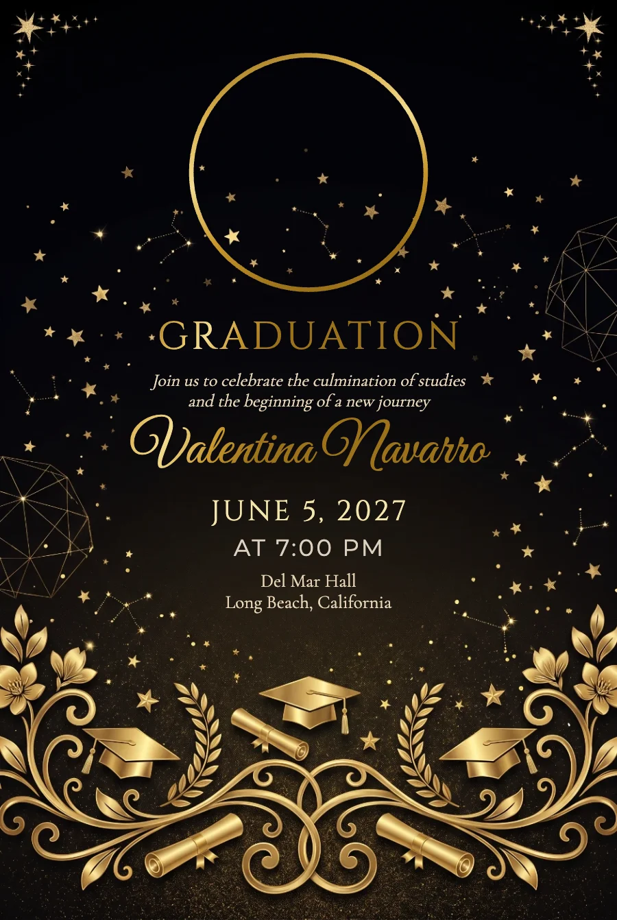 Black & Gold Photo Graduation on Photo Paper — Photo paper