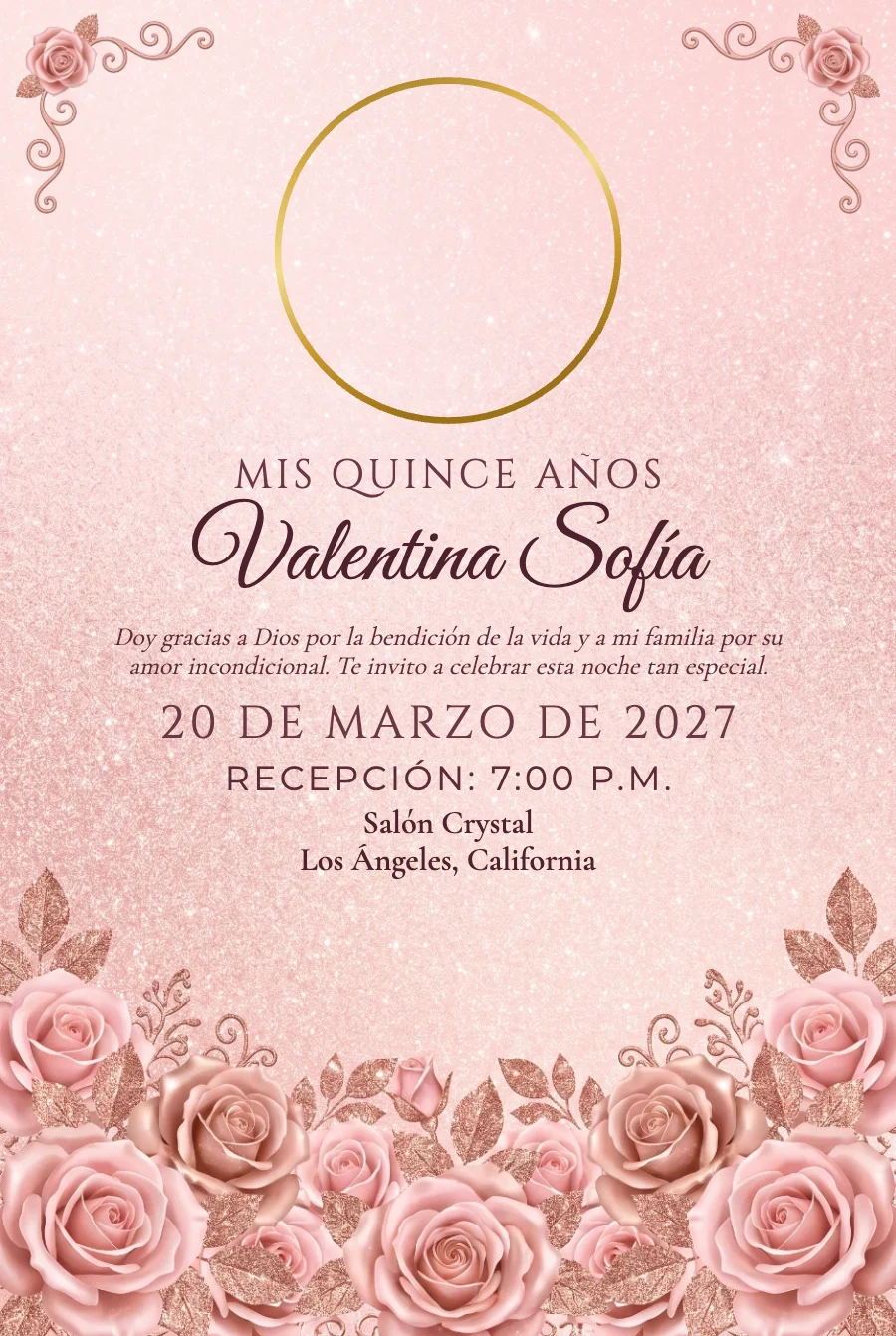 XV Glamour Rosa con Foto en Papel Fotográfico — Papel fotográfico