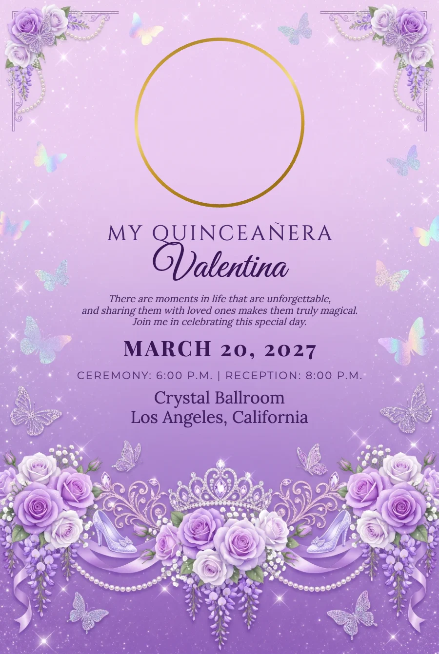 Sparkling Lilac Photo Quinceañera on Photo Paper — Photo paper